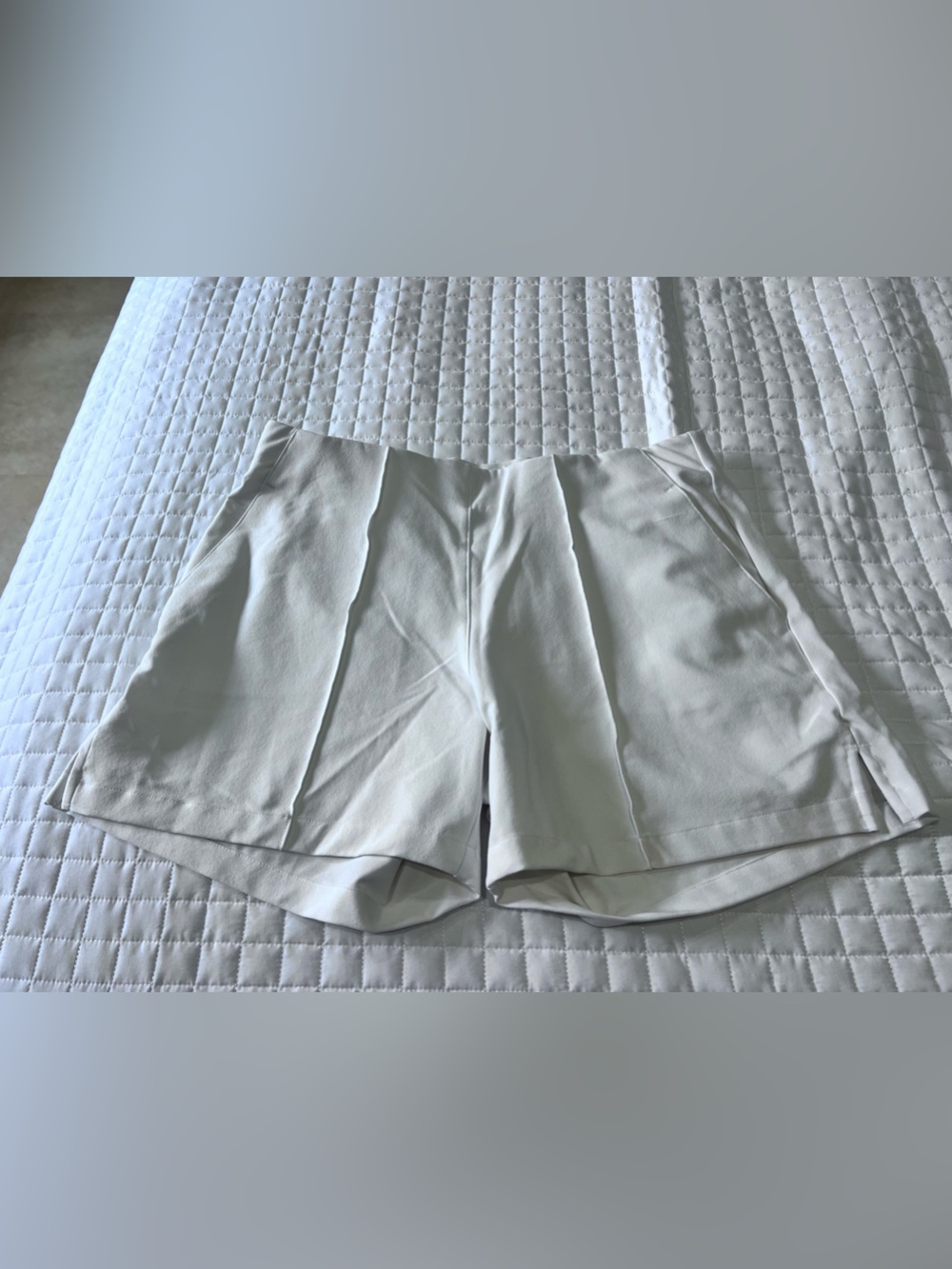 adidas White Athletic Shorts with Elastic Waistband